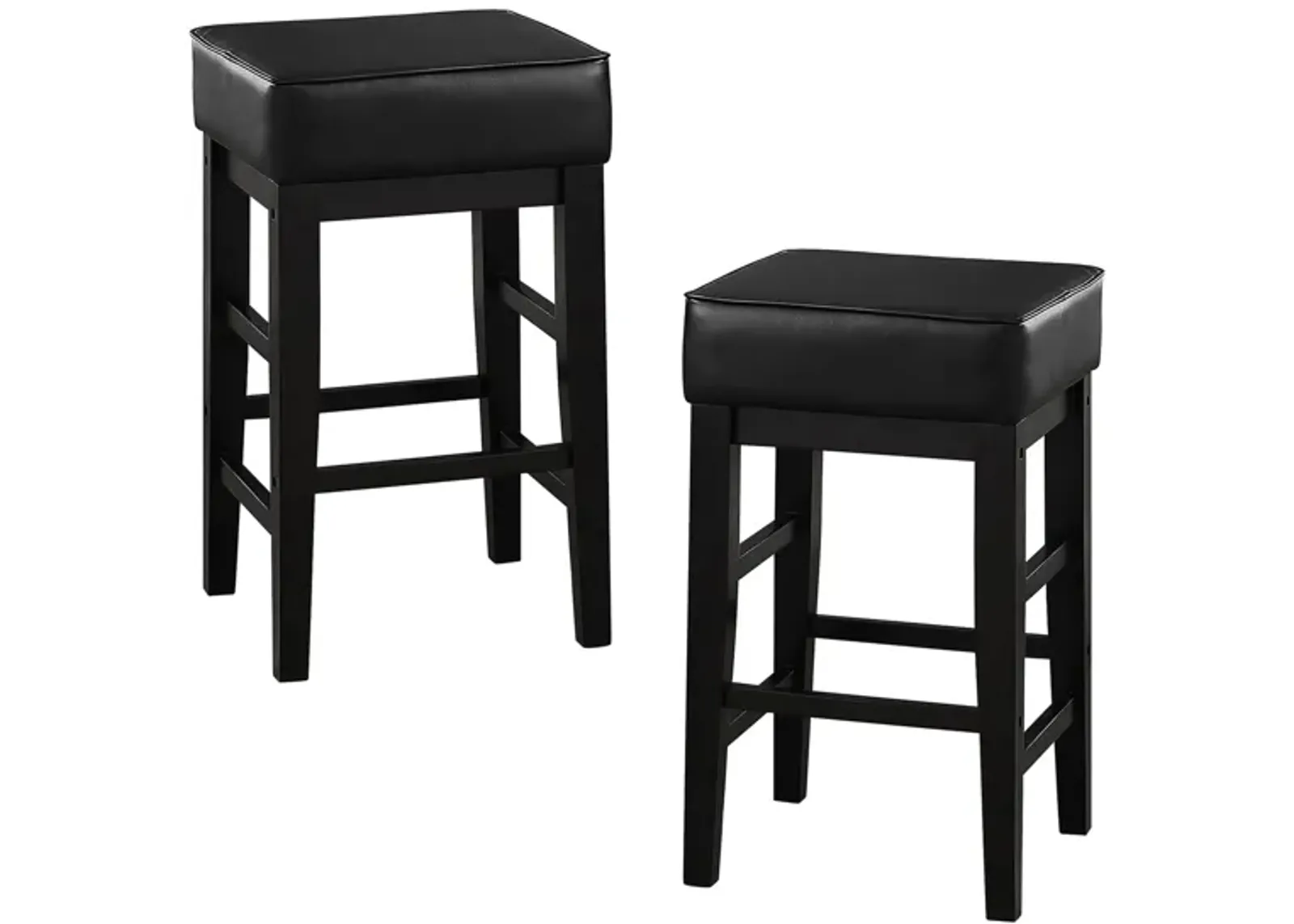 Josie 26" Height Square Stool (Set of 2) in Black & Brown by Homelegance