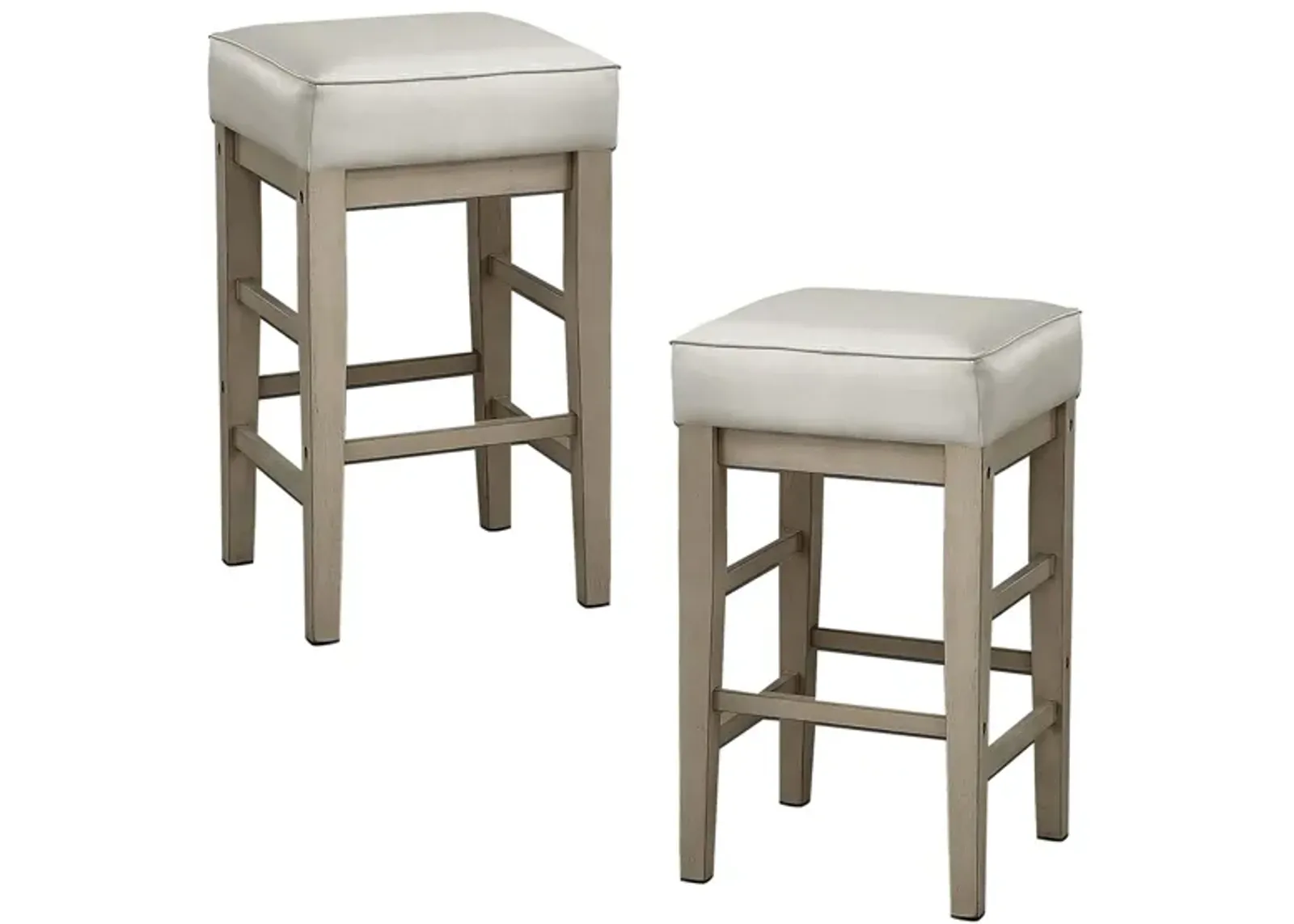 Josie 26" Height Square Stool (Set of 2) in White by Homelegance