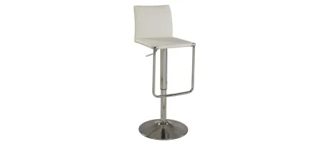 Cecil Adjustable Swivel Stool in White by Chintaly Imports