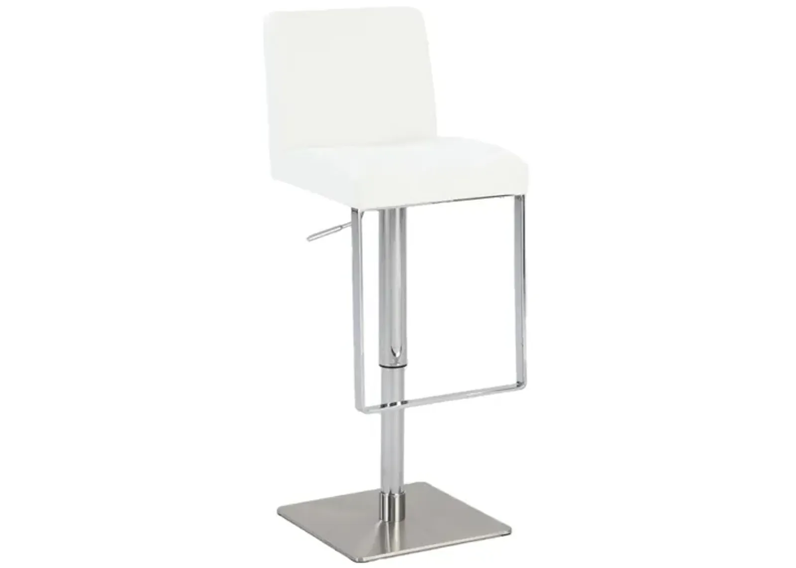 Hopewell Adjustable Swivel Stool in White by Chintaly Imports