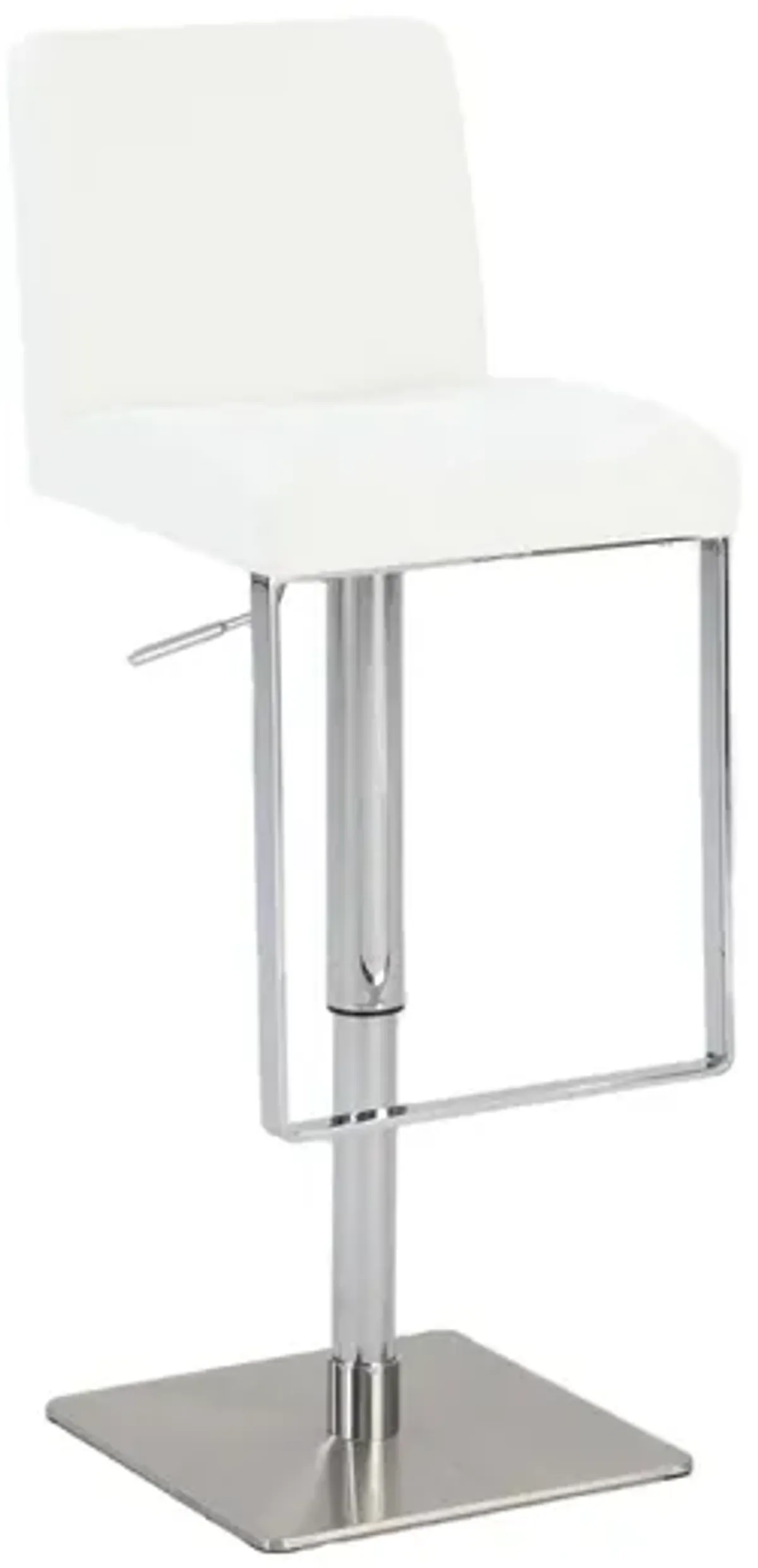 Hopewell Adjustable Swivel Stool in White by Chintaly Imports