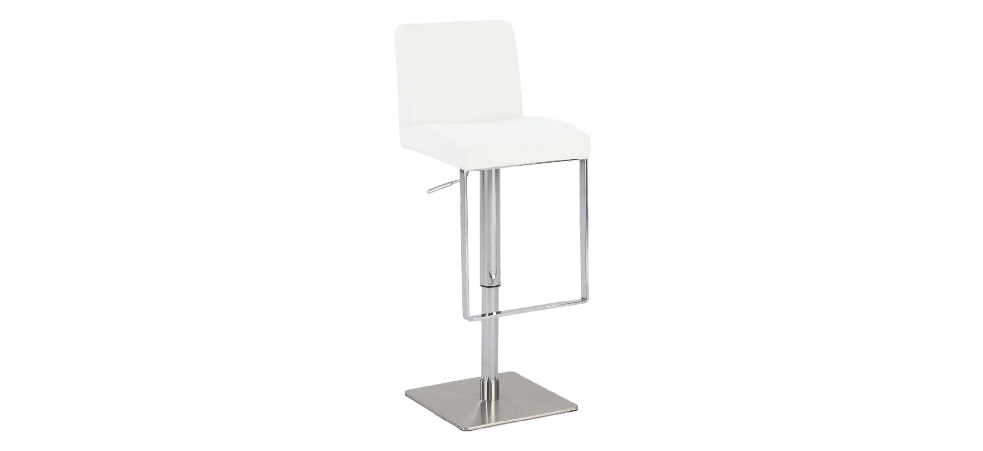 Hopewell Adjustable Swivel Stool in White by Chintaly Imports