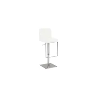 Hopewell Adjustable Swivel Stool in White by Chintaly Imports
