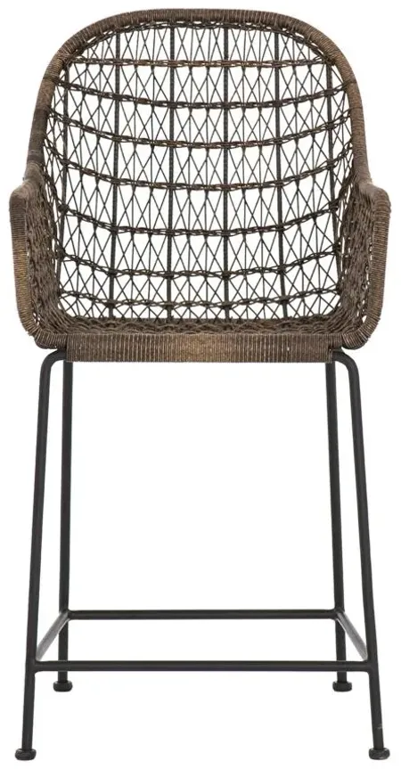 Bandera Outdoor Woven Counter Stool in Distressed Gray by Four Hands