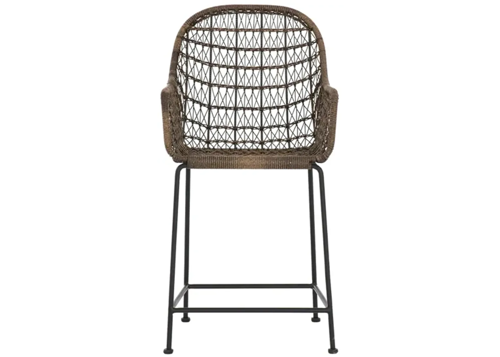 Bandera Outdoor Woven Counter Stool in Distressed Gray by Four Hands