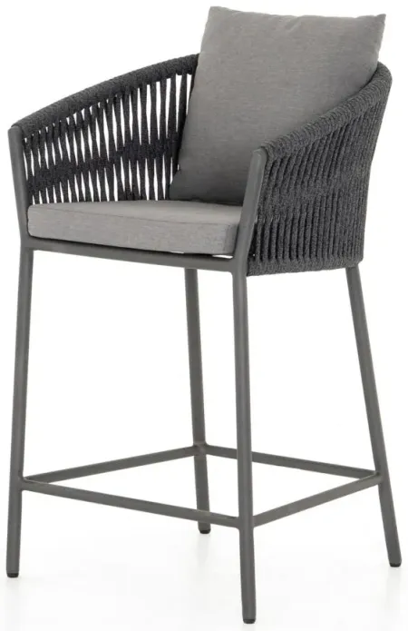 Porto Outdoor Counter Stool in Charcoal by Four Hands