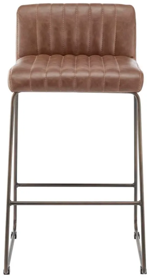 Raoul PU Counter Stool in Antique Cigar Brown by New Pacific Direct