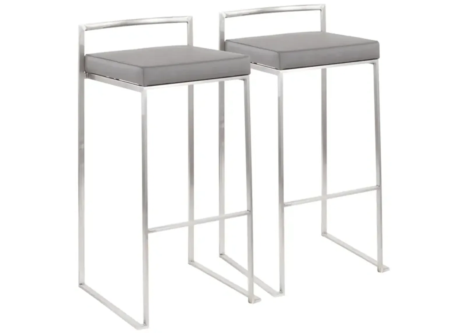 Fuji Stacker Barstool - Set of 2 in Grey by Lumisource