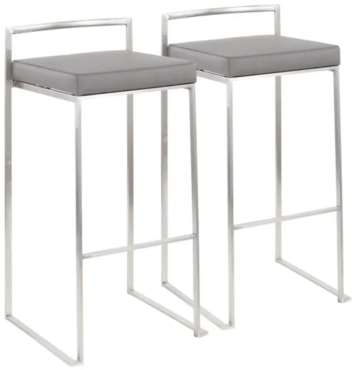 Fuji Stacker Barstool - Set of 2 in Grey by Lumisource