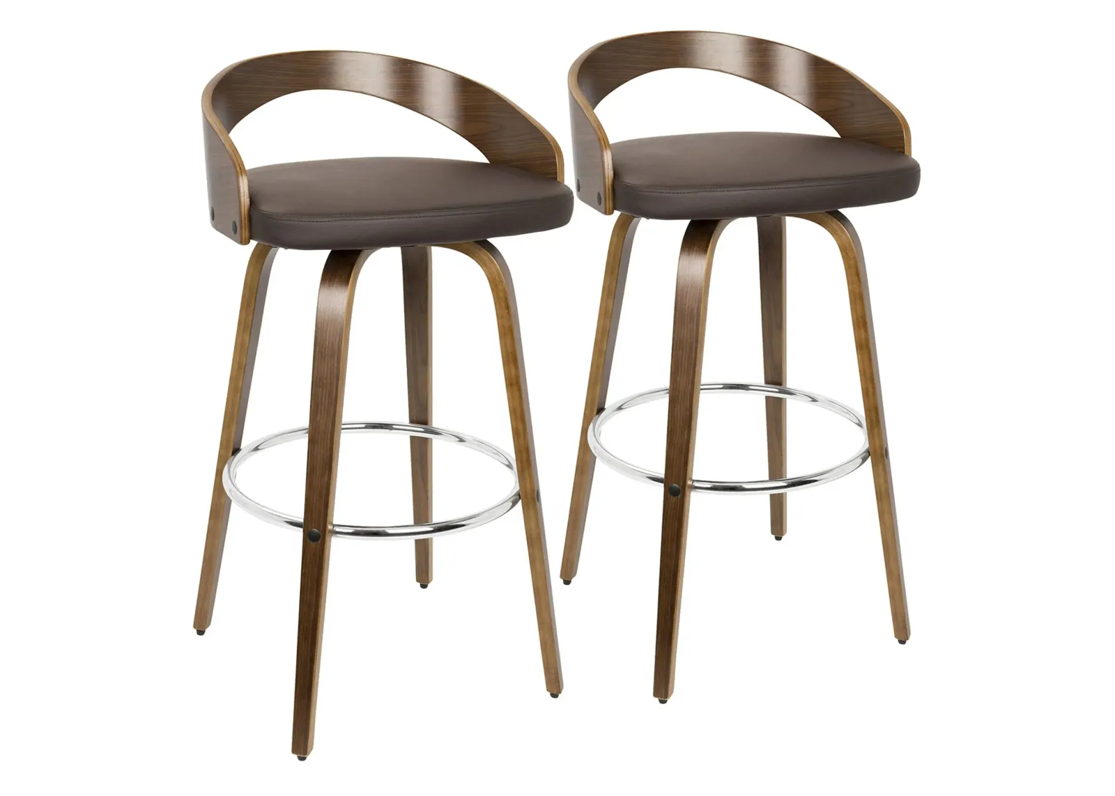 Grotto Barstool - Set of 2 in Brown by Lumisource