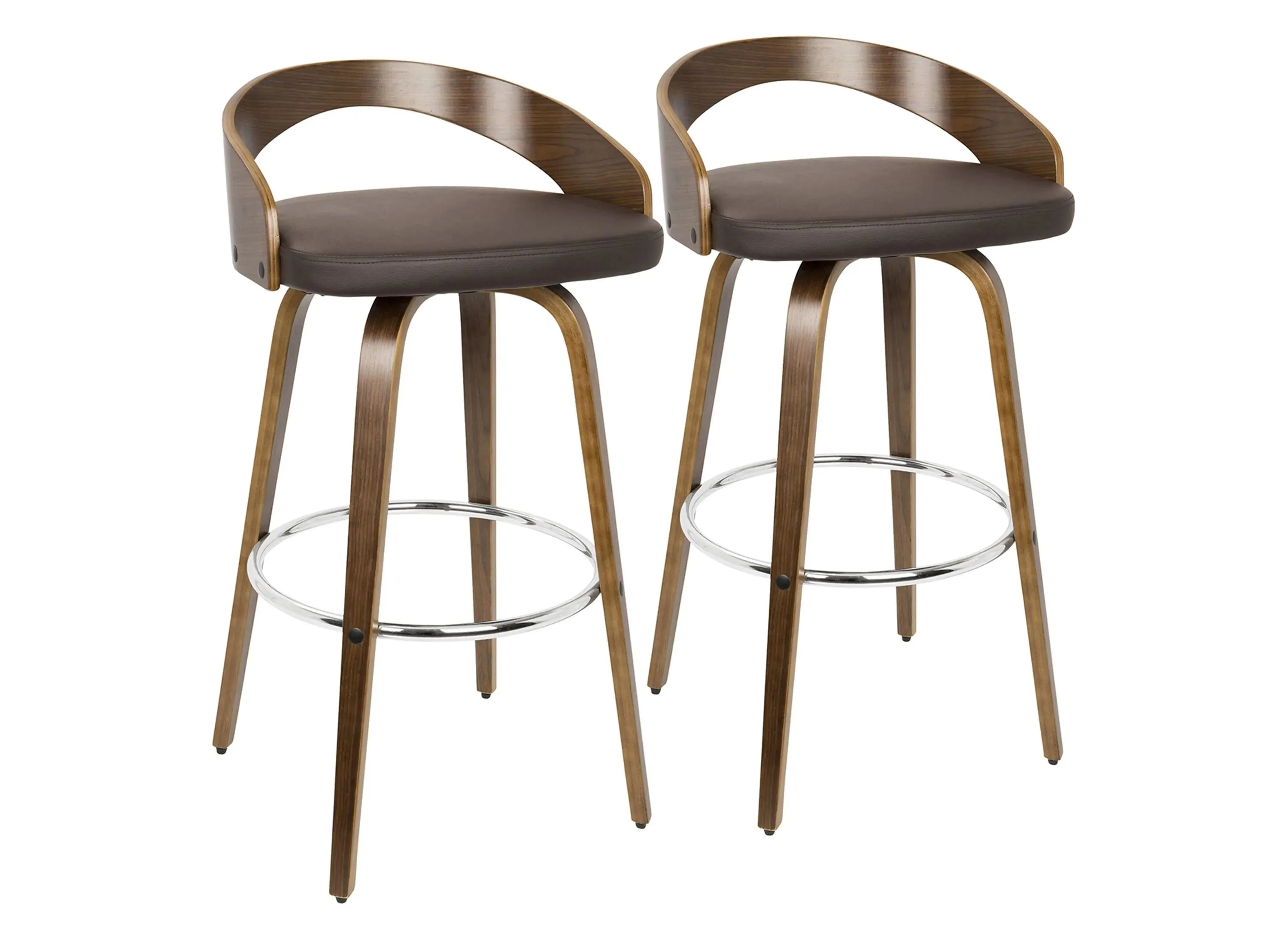 Grotto Barstool - Set of 2 in Brown by Lumisource