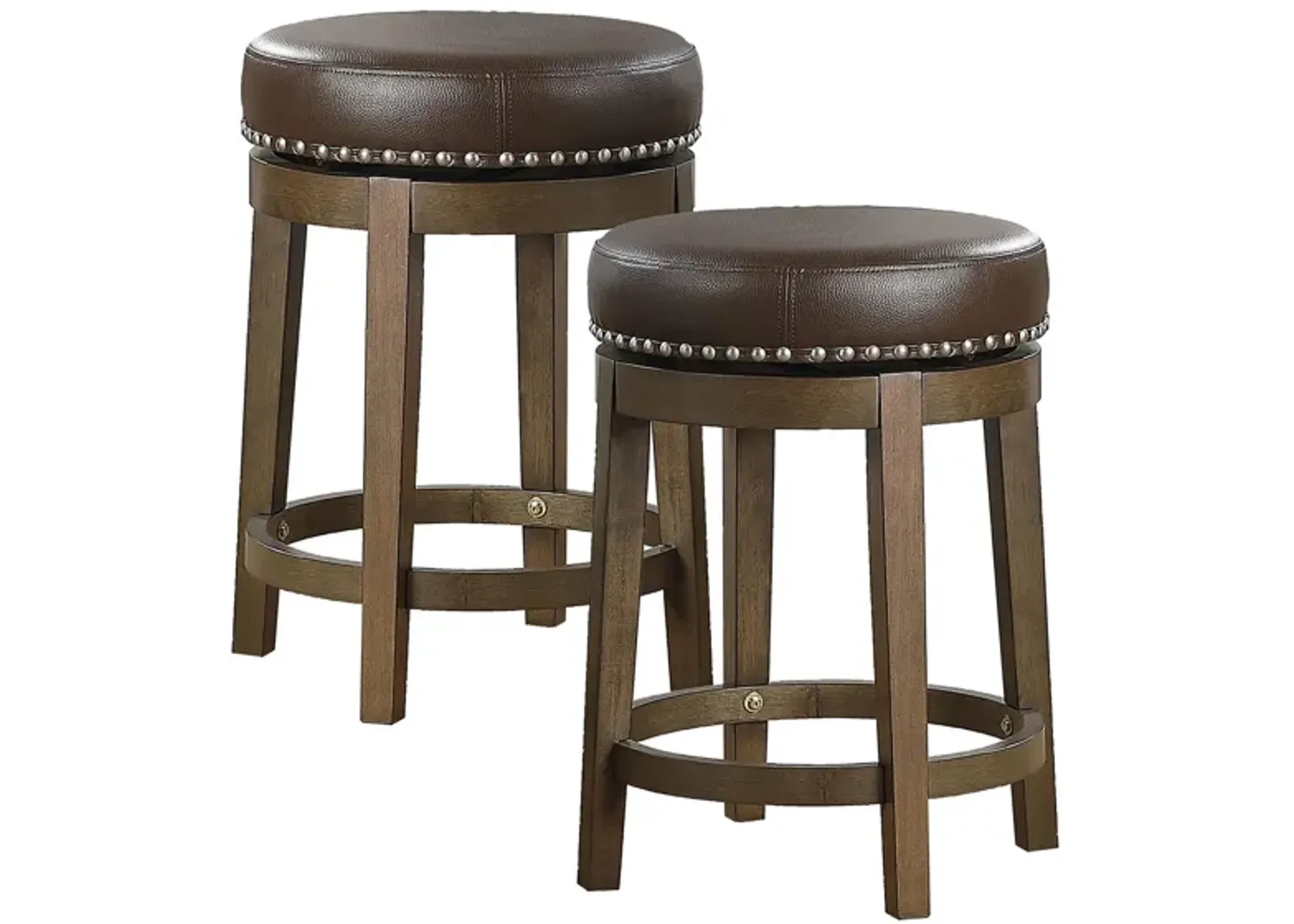 Whitby 24" Round Swivel Stool (Set of 2) in Brown by Homelegance