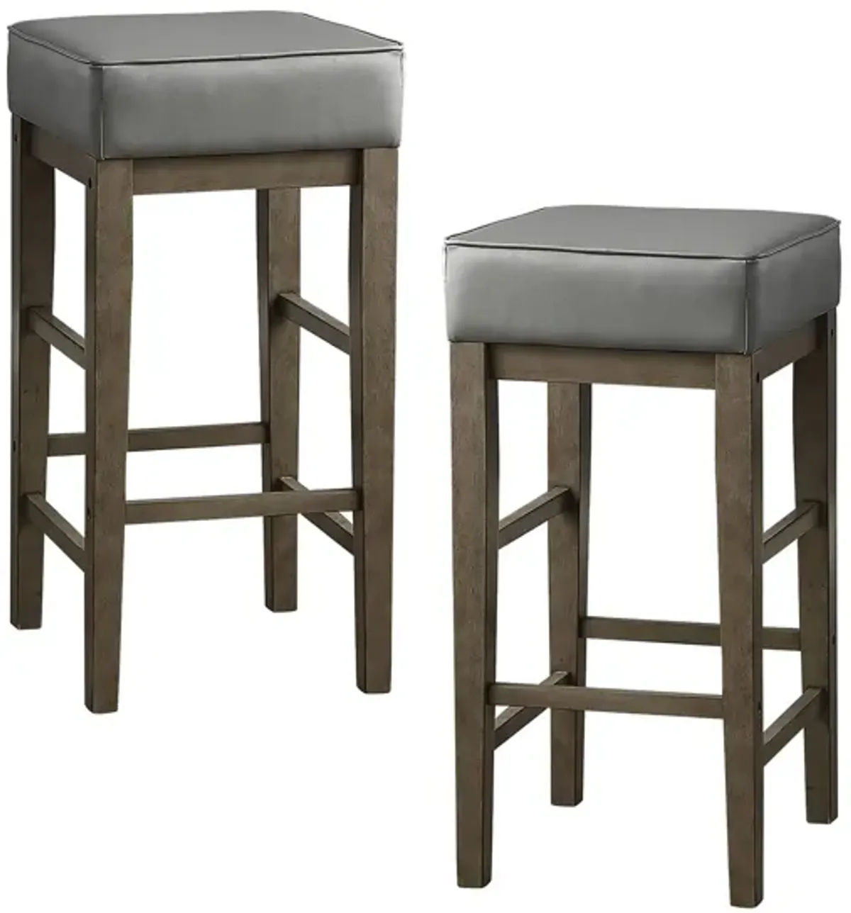 Josie 30" Height Square Stool (Set of 2) in Gray by Homelegance