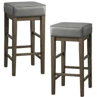 Josie 30" Height Square Stool, Set of 2 in Gray by Homelegance