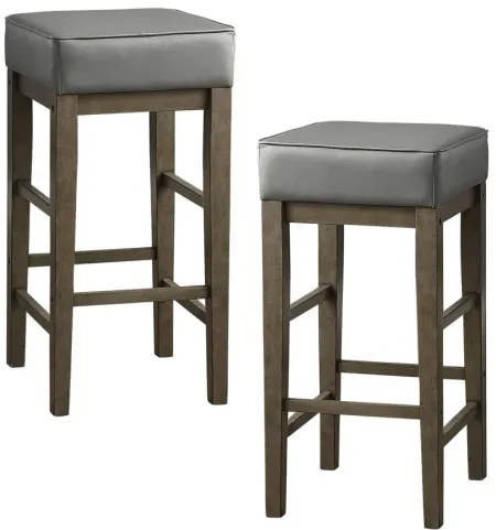 Josie 30" Height Square Stool, Set of 2 in Gray by Homelegance