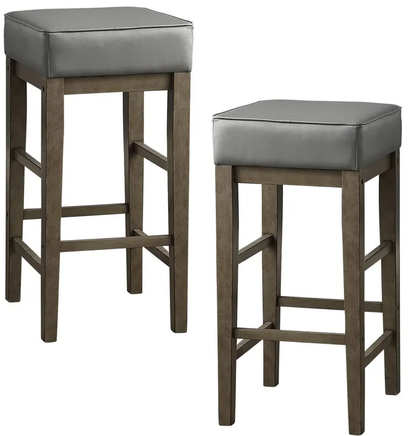 Josie 30" Height Square Stool (Set of 2) in Gray by Homelegance
