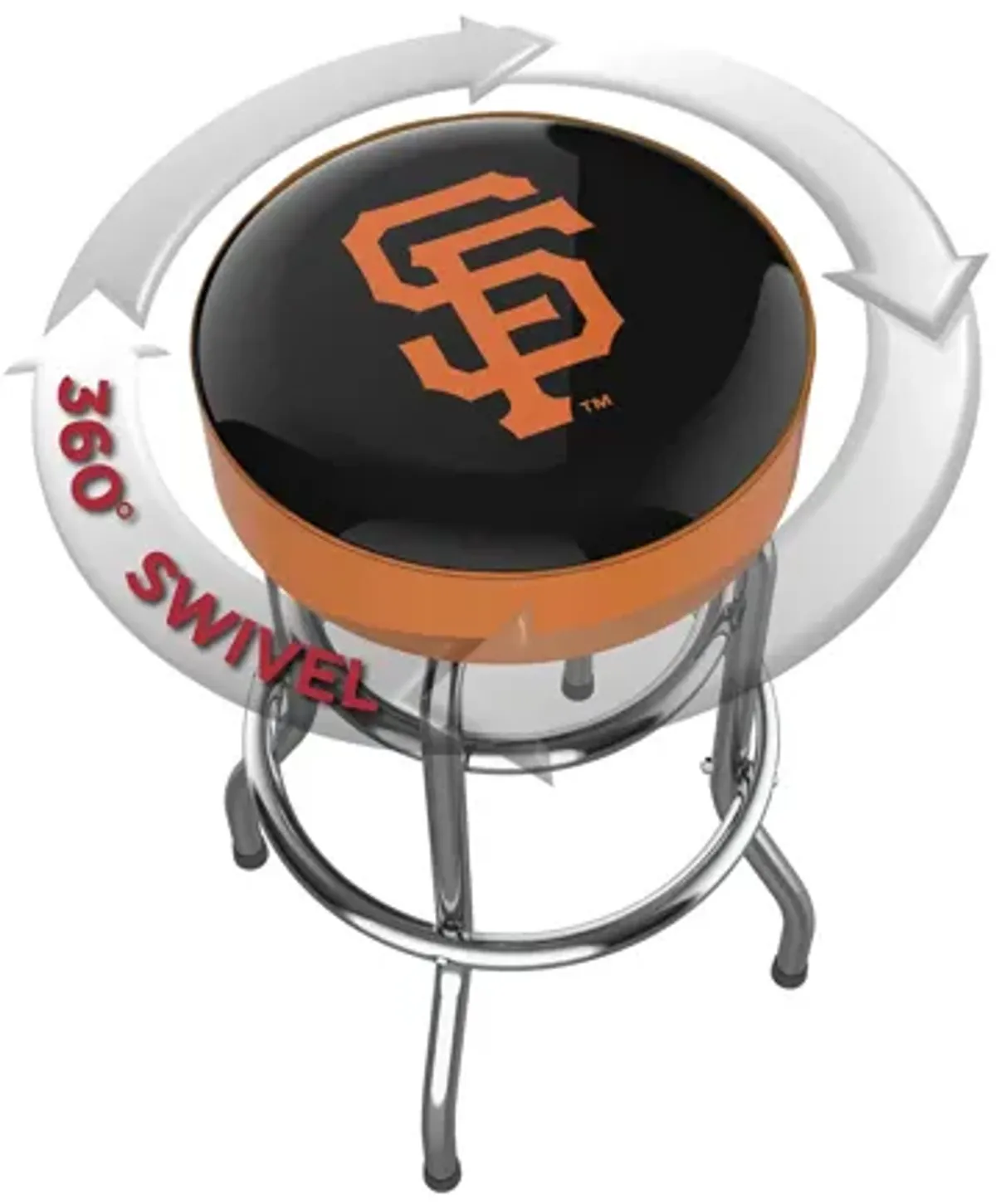 MLB Backless Swivel Bar Stool
