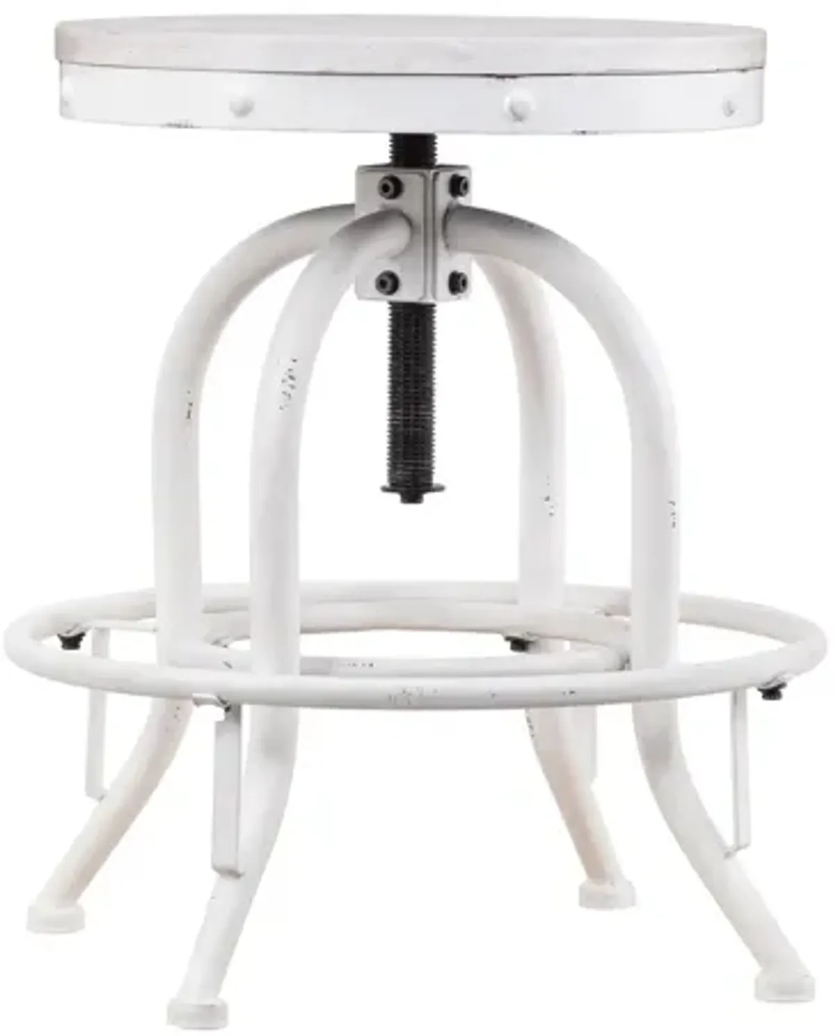 Soho Industrial Adjustable Stool in White by SEI Furniture