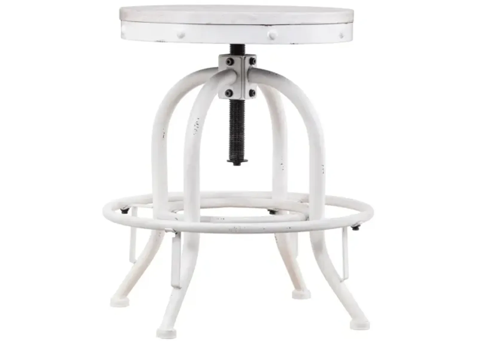 Soho Industrial Adjustable Stool in White by SEI Furniture