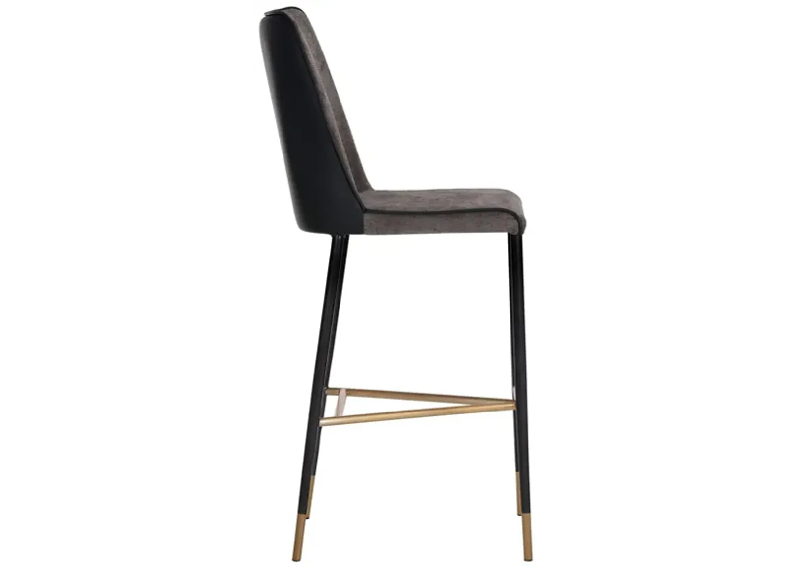 Klaus Barstool in Black- Sparrow Gray/ Napa Black by Sunpan