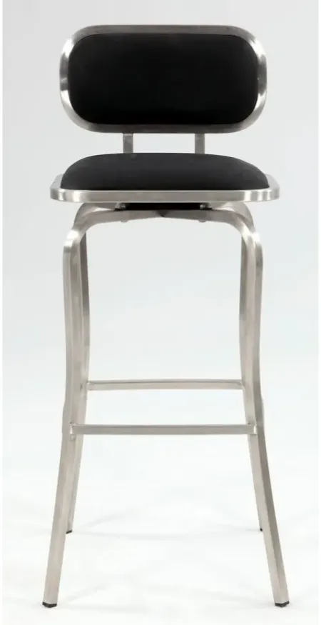 Provo Swivel Bar Stool in Black by Chintaly Imports