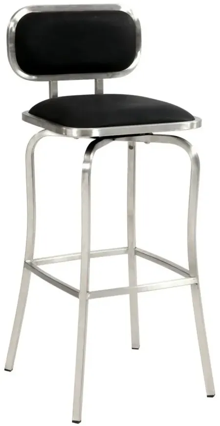 Provo Swivel Bar Stool in Black by Chintaly Imports