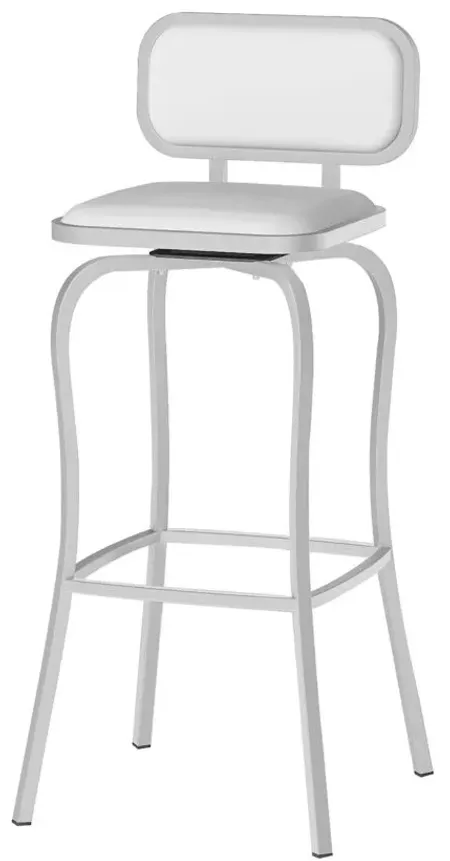 Provo Swivel Bar Stool in White by Chintaly Imports