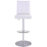 Heber Adjustable Stool in White by Chintaly Imports