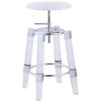 Ivins Adjustable Stool in Clear by Chintaly Imports