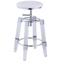 Ivins Adjustable Stool in White by Chintaly Imports