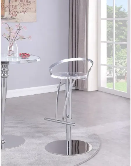 Erda Adjustable Stool in Clear by Chintaly Imports