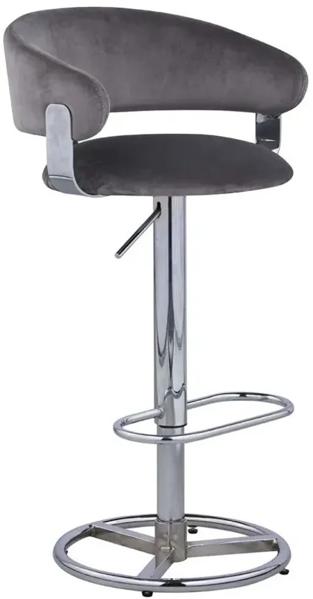 Daniella Adjustable Stool in Gray by Chintaly Imports