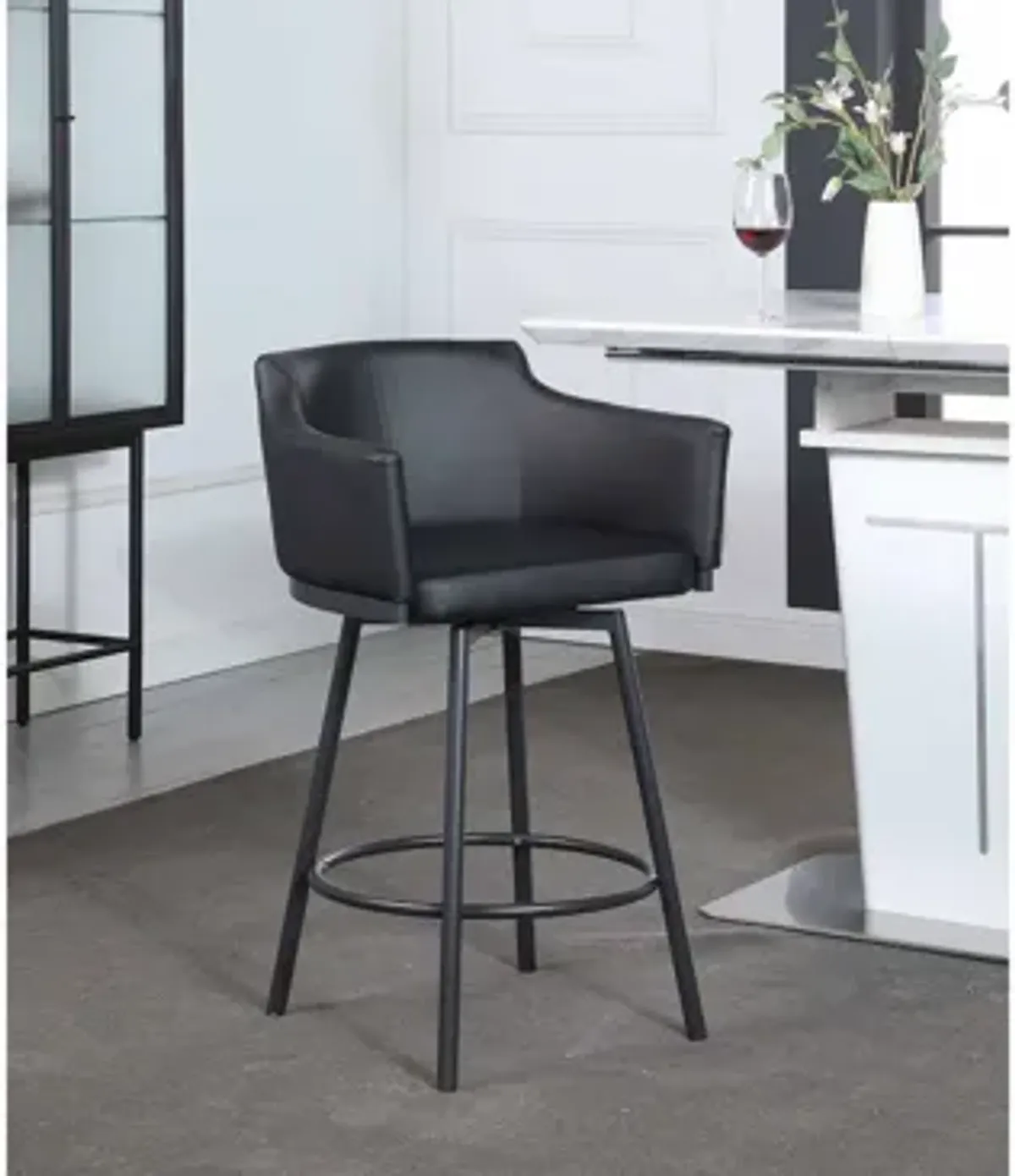 Demie Counter Stool in Black by Chintaly Imports