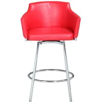 Dusty Counter-Height Stool in Red by Chintaly Imports