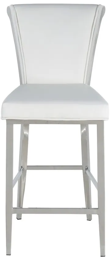 Joy Counter-Height Stool in White by Chintaly Imports