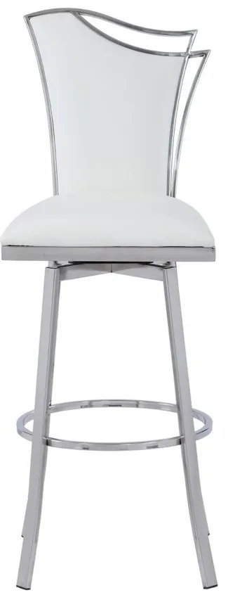 Nadiay Counter Stool in White by Chintaly Imports