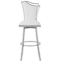 Nadiay Bar Stool in White by Chintaly Imports