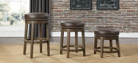 Whitby 29" Round Swivel Stool (Set of 2) in Brown by Homelegance