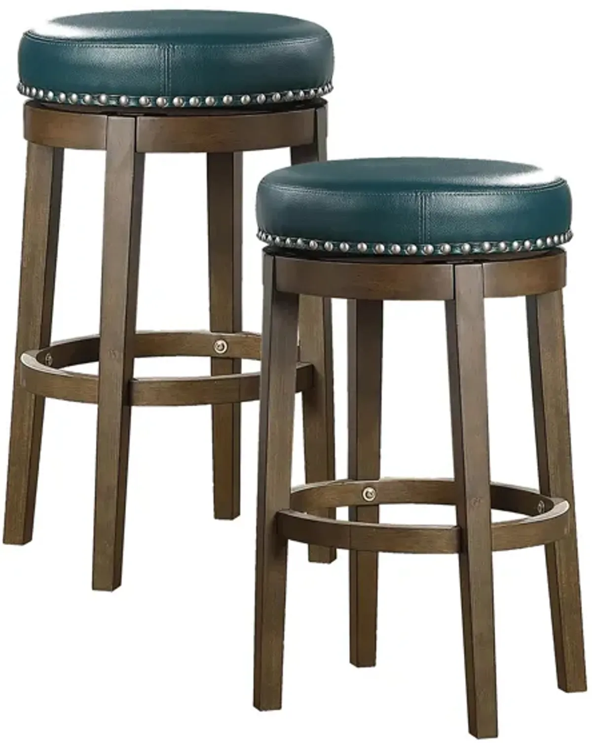 Whitby 29" Round Swivel Stool (Set of 2) in Green by Homelegance