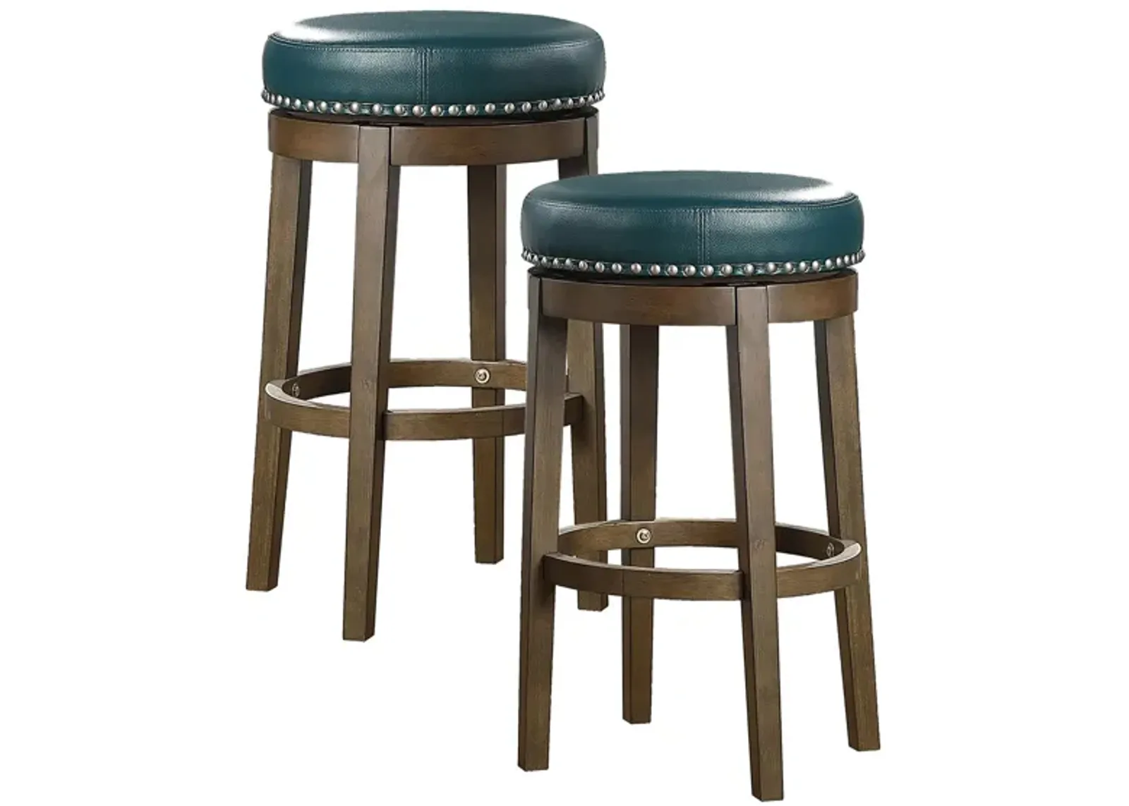 Whitby 29" Round Swivel Stool (Set of 2) in Green by Homelegance