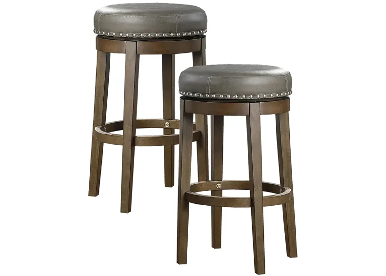 Whitby 29" Round Swivel Stool (Set of 2) in Gray by Homelegance