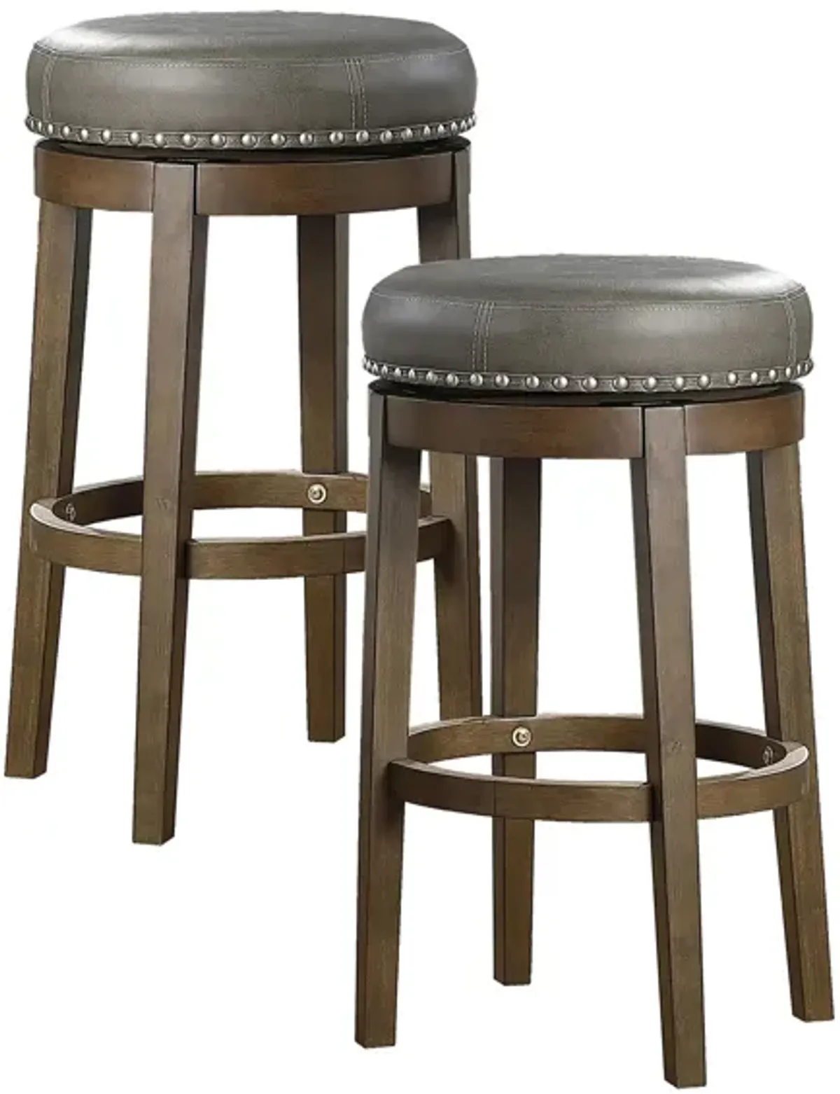 Whitby 29" Round Swivel Stool (Set of 2) in Gray by Homelegance