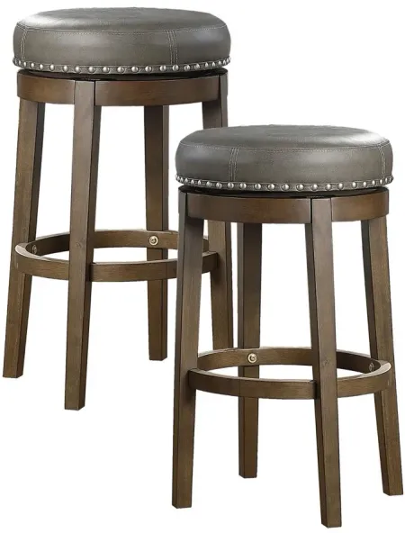 Whitby 29" Round Swivel Stool (Set of 2) in Gray by Homelegance