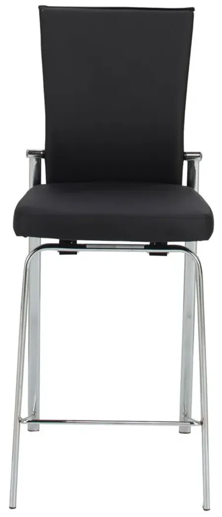Paloma Motion Back Bar Stool in Black and Chrome by Chintaly Imports