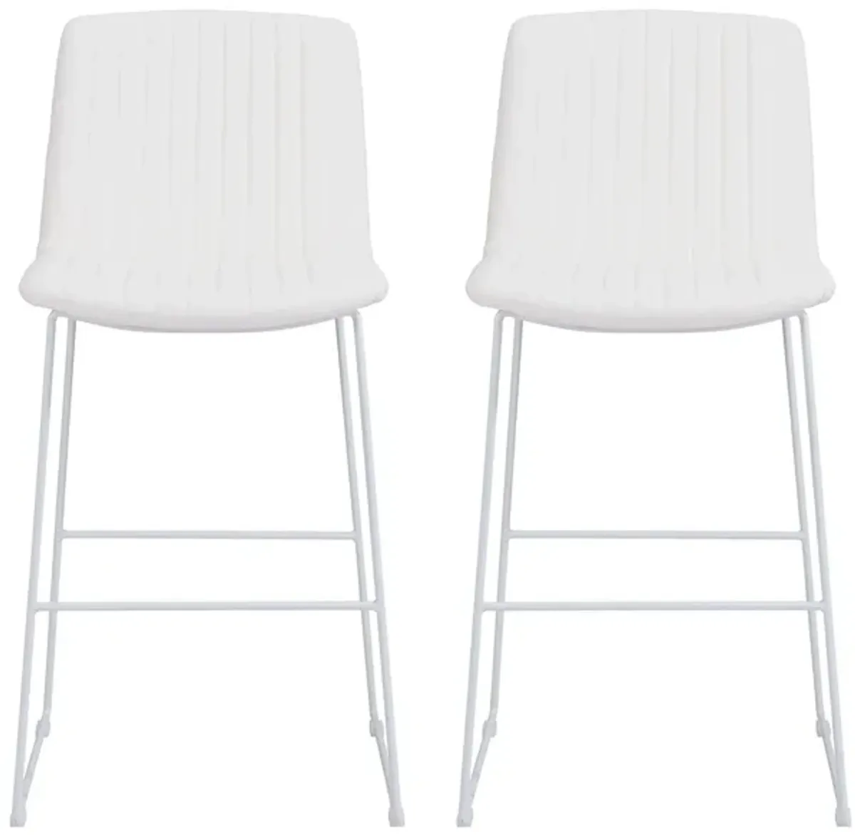 Mode Barstool (Set of 2) in White by Zuo Modern