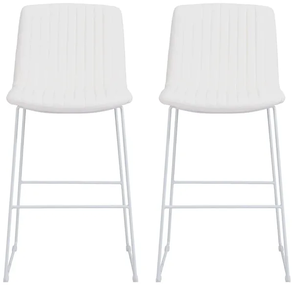 Mode Barstool (Set of 2) in White by Zuo Modern