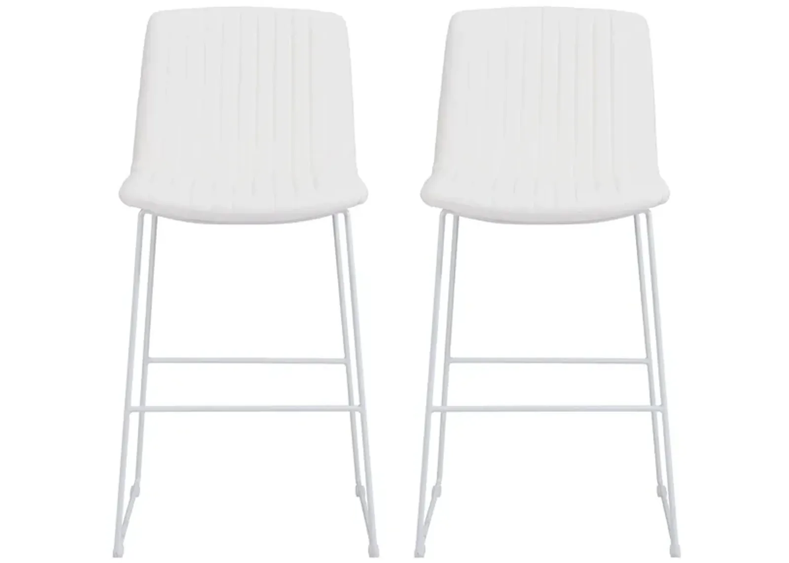 Mode Barstool (Set of 2) in White by Zuo Modern