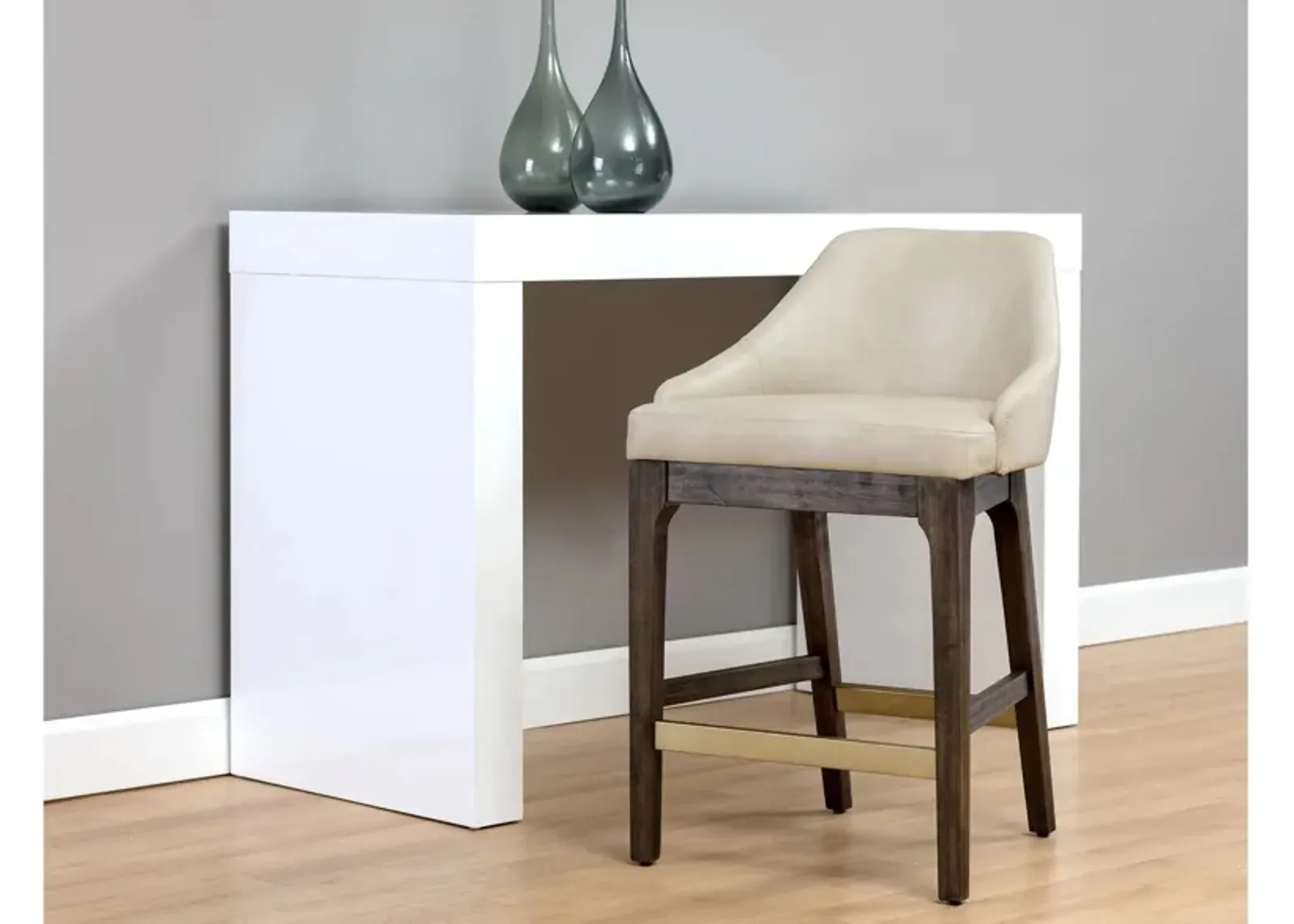 Kace Counter Stool in BRAVO CREAM by Sunpan