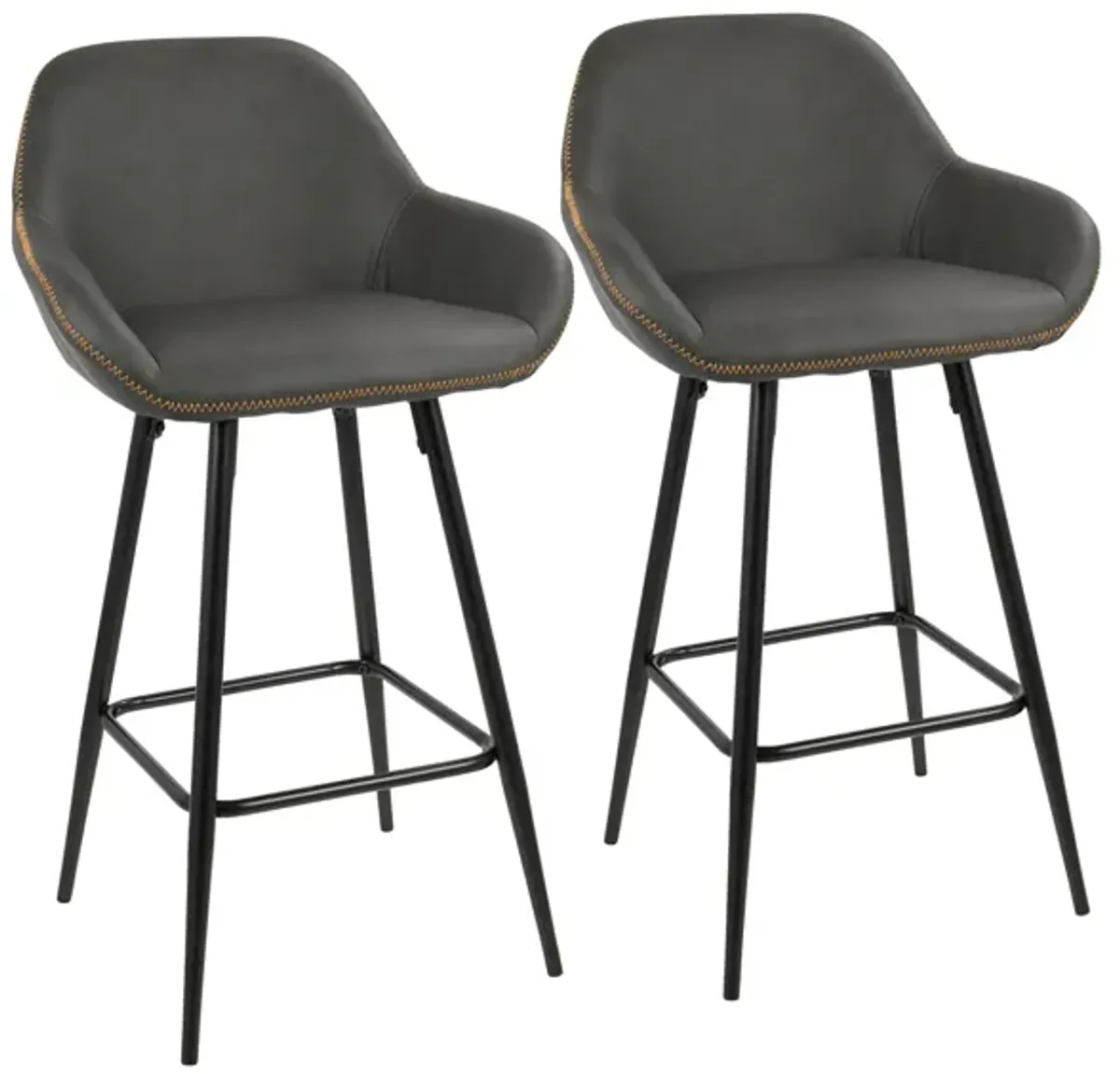 Clubhouse Counter-Height Stool - Set of 2 in Grey by Lumisource