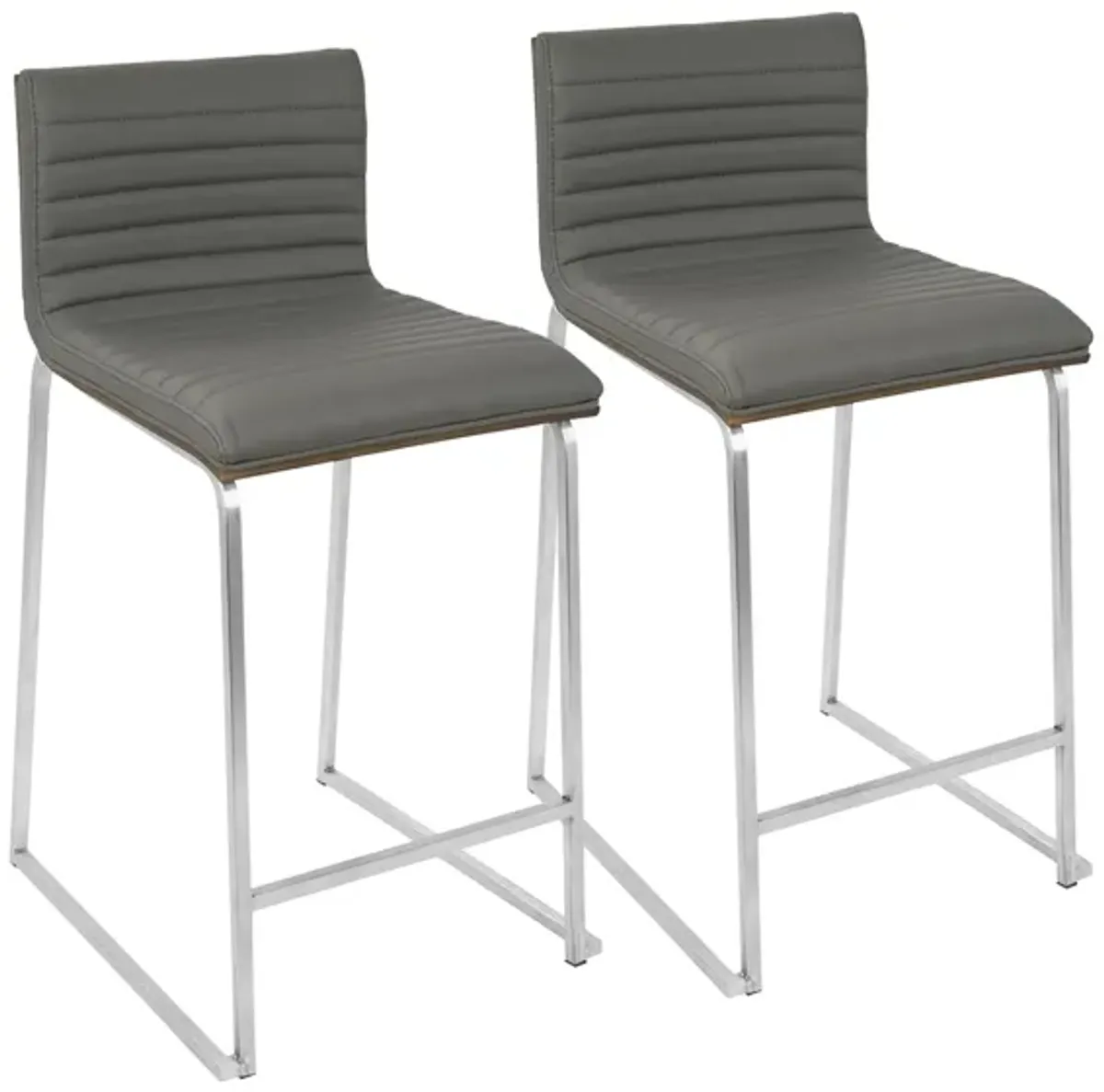 Mara Counter-Height Stool - Set of 2 in Grey by Lumisource